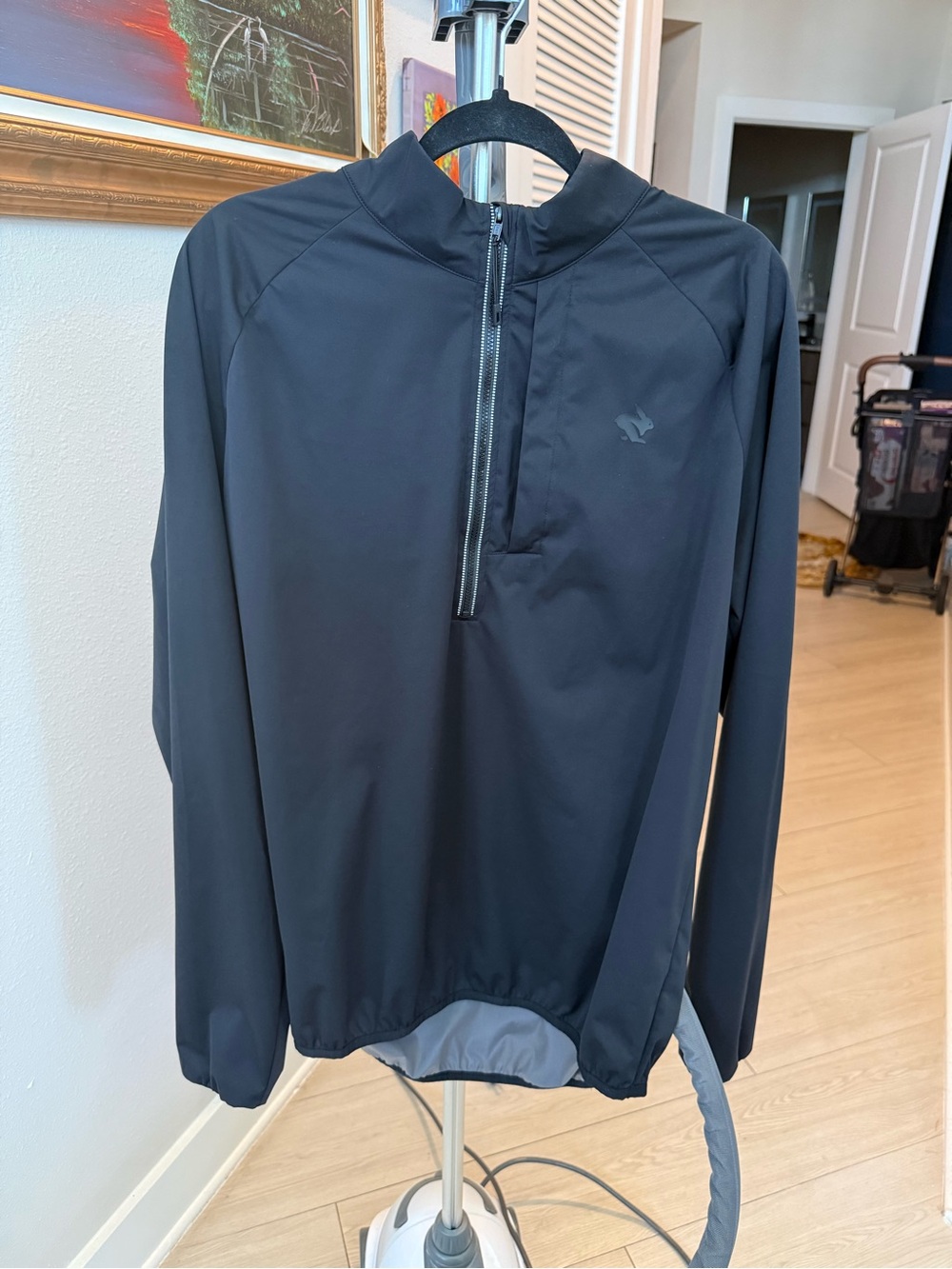 Rabbit Running Men's Black Half-Zip Windbreaker Pullover